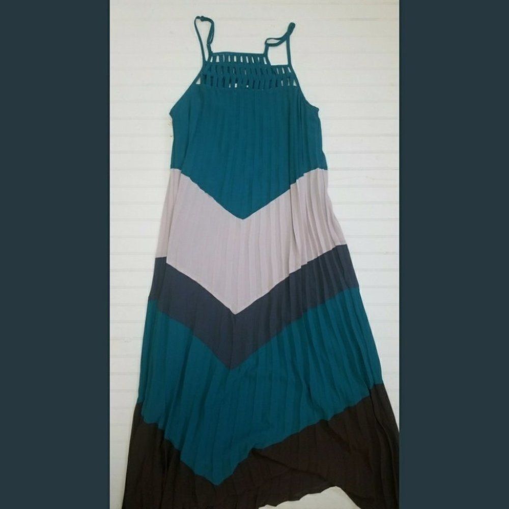 NWT Chevron Silk Maxi Sun Dress